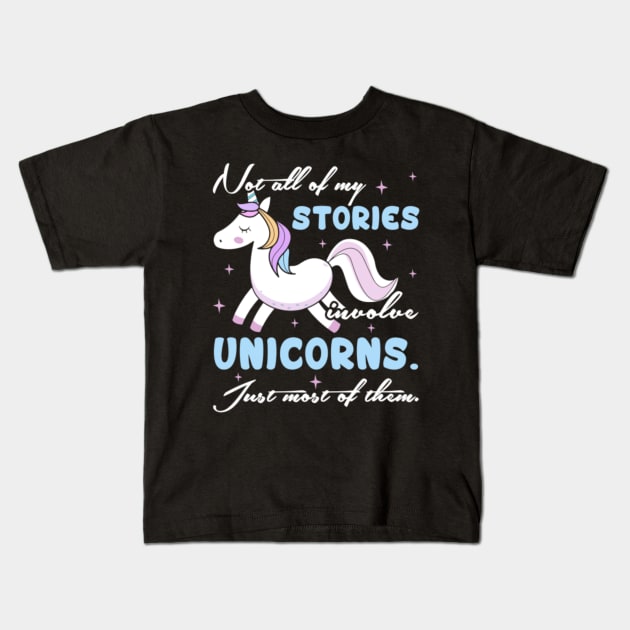 Funny Unicorn Shirt Kids T-Shirt by Nulian Sanchez